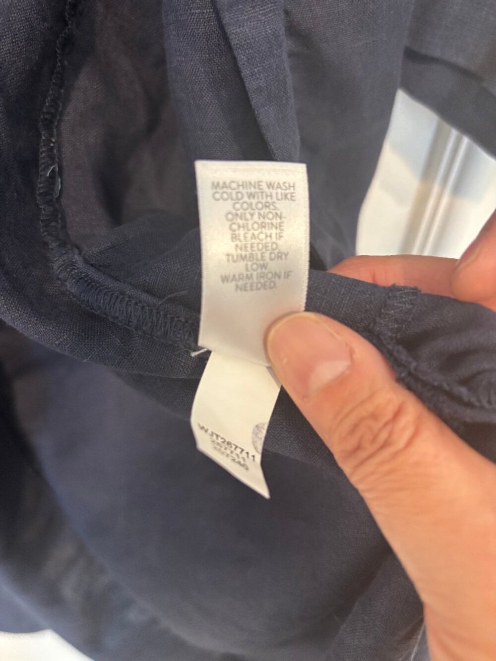 Pure Jill (J Jill) Garment-dyed Navy Linen Duster (M) - Picture 10 of 10